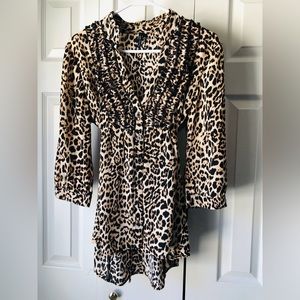 New, Women’s Love+Haight Leopard Baby Doll Blouse.  Size L.